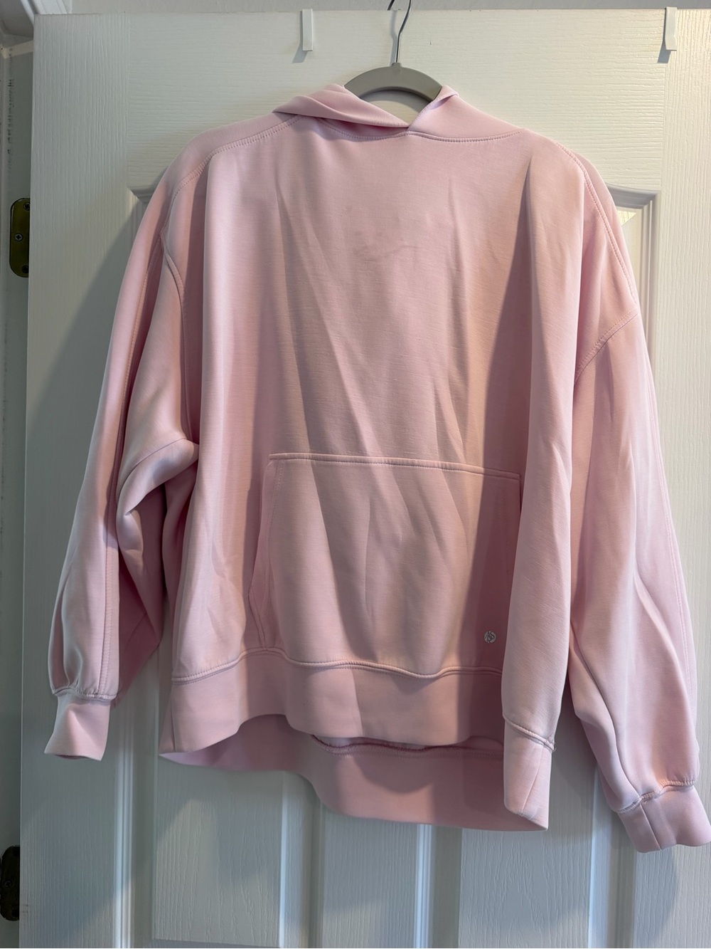 Women's Light Pink Hooded Puffer Pullover Jacket